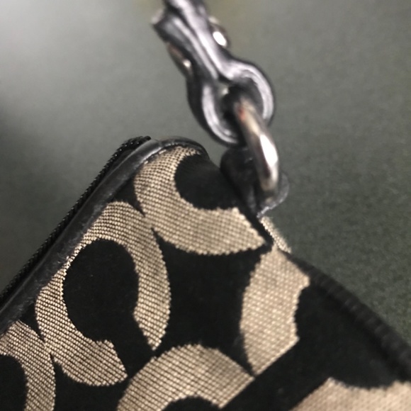 Coach Black Canvas Leather Wristlet - Picture 11 of 16